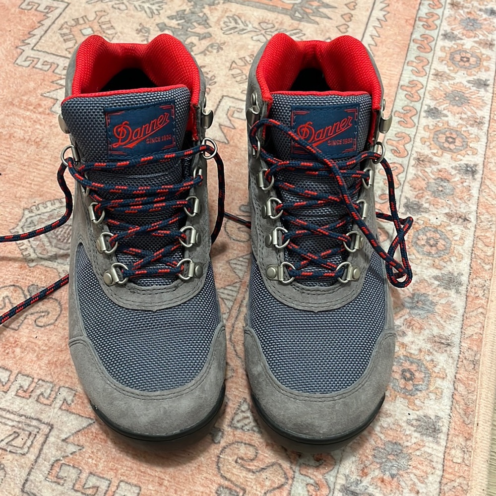 Danner Gray and Red Hiking Boots